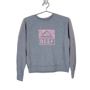 REEF Grey Logo Graphic Sweatshirt Size M